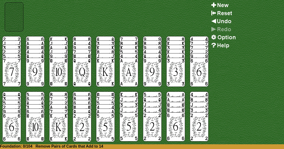 Double Fourteens Solitaire