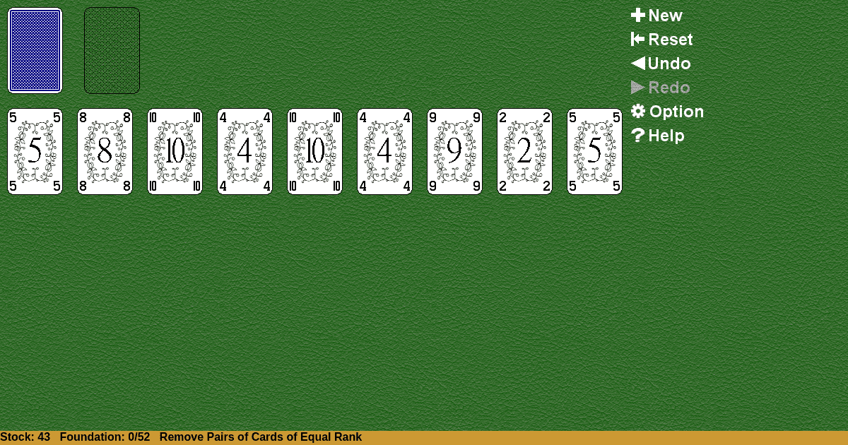 Simple Pairs Solitaire